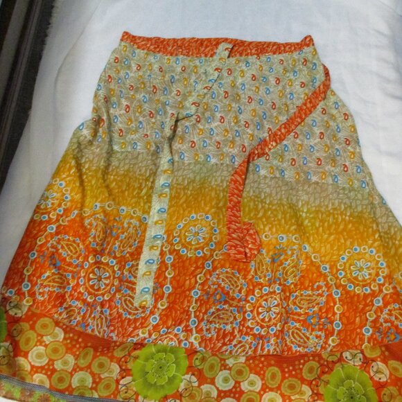 KARIZA ONE SIZE FITS ALL WRAP SKIRT BOHO GYPSY  L LINED - Picture 1 of 4